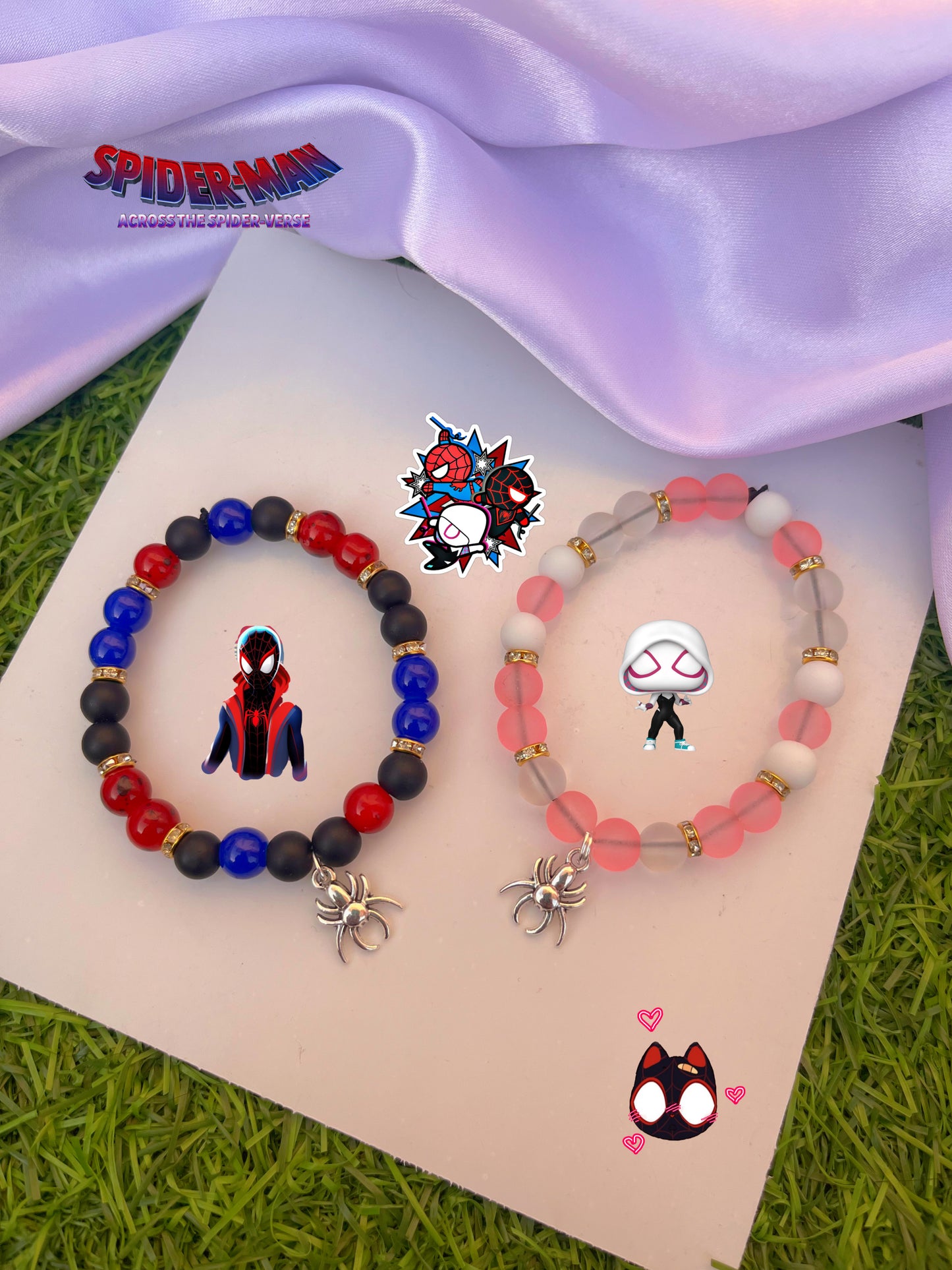 Spiderverse 2.0 bracelets combo (set of two bracelets as shown)🕷️♥️💖