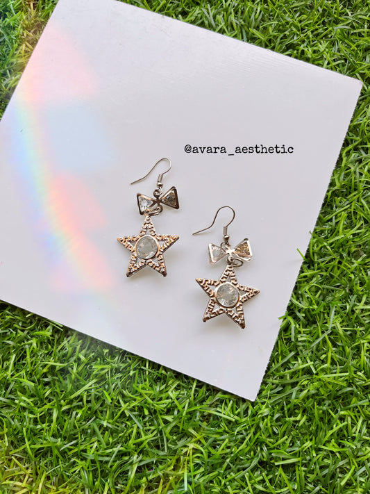 Starry theme oxidised silver earrings ✨