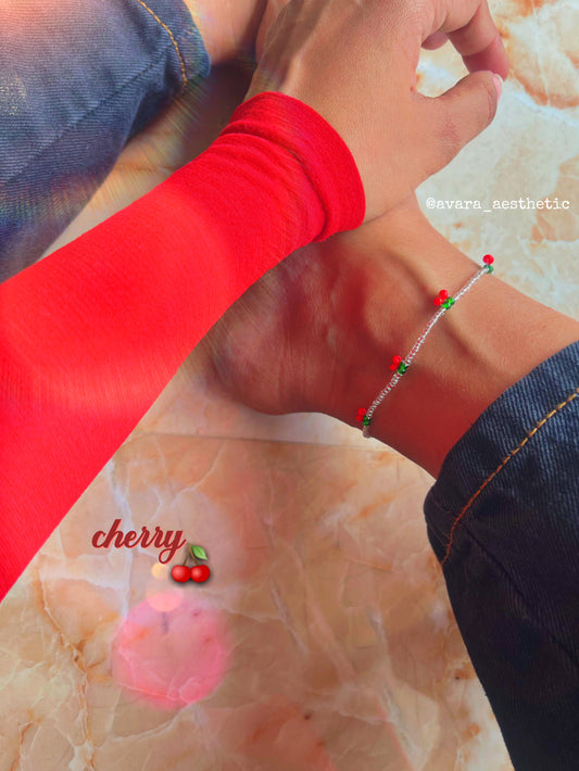 Cherry theme anklet🍒