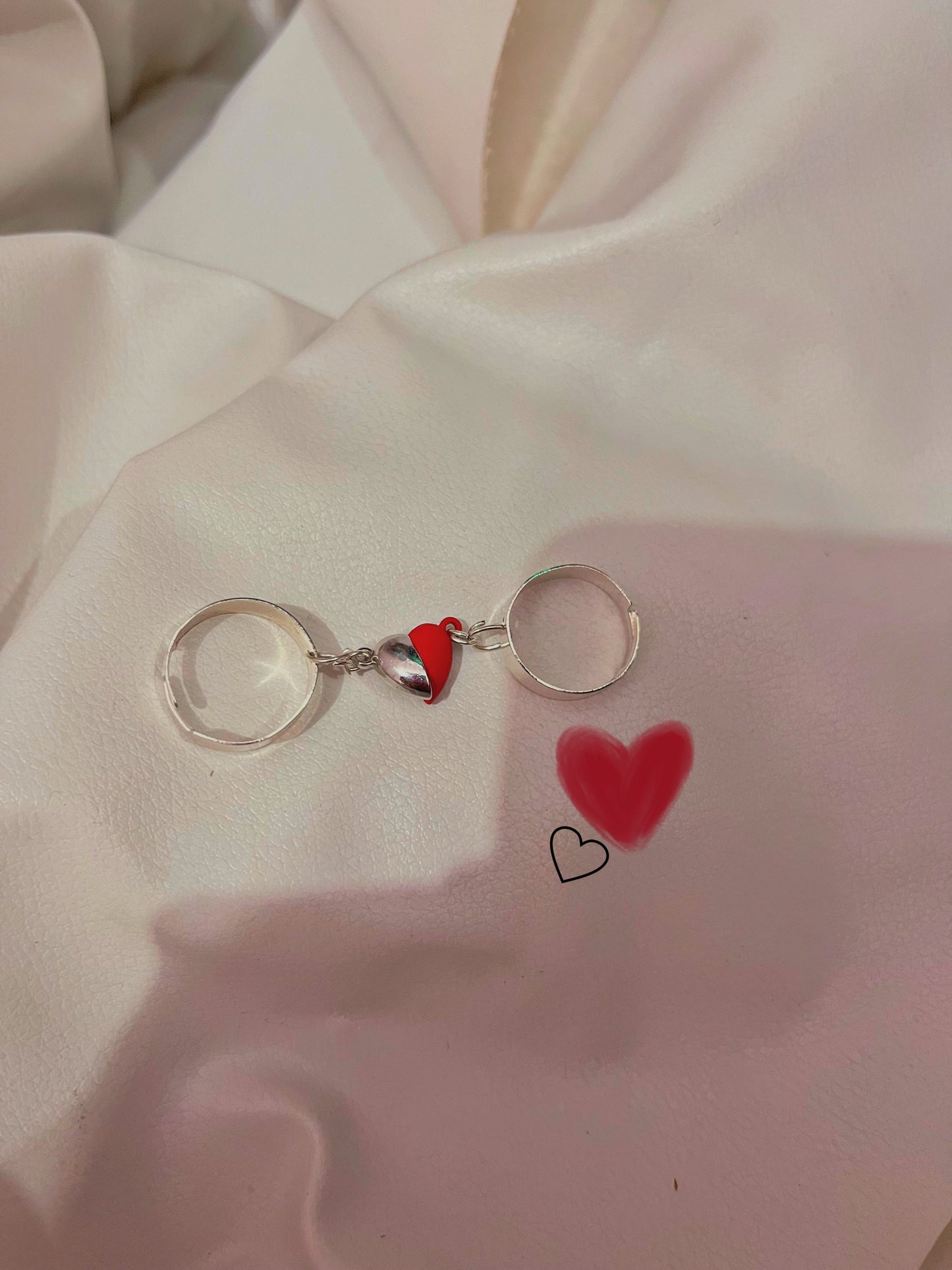 Forever “US”Magnetic heart matching rings ♥️✨(for the couples/bffs) the rings are quite adjustable can be worn by anyone!!