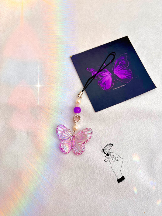 Purple butterfly theme phonecharm💜🤍