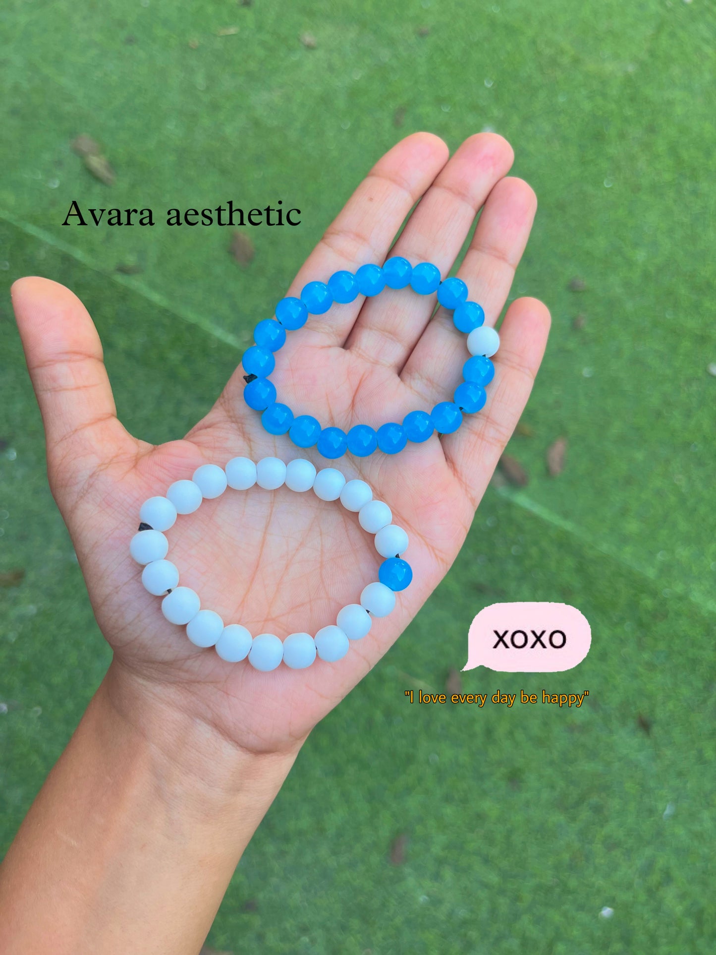 Blue white theme couple bracelet combo 🤍💙