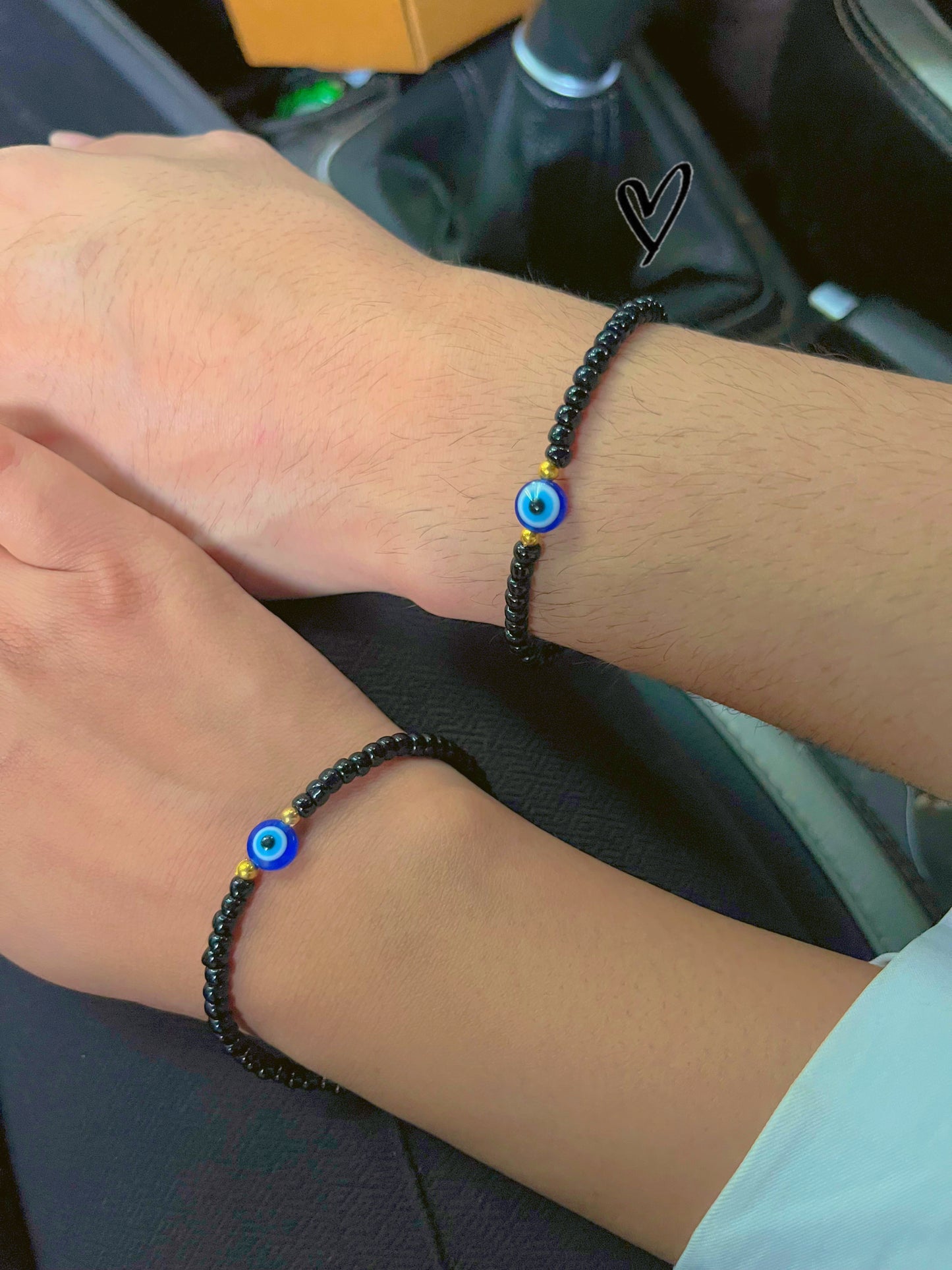 Couple “matching evil eyes bracelets”🧿😍(size is adjustable can be worn by anyone)