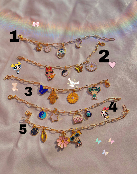 Charm theme bracelets🌸🎀🌷✨🌺(anti tarnish,adjustable) select from below