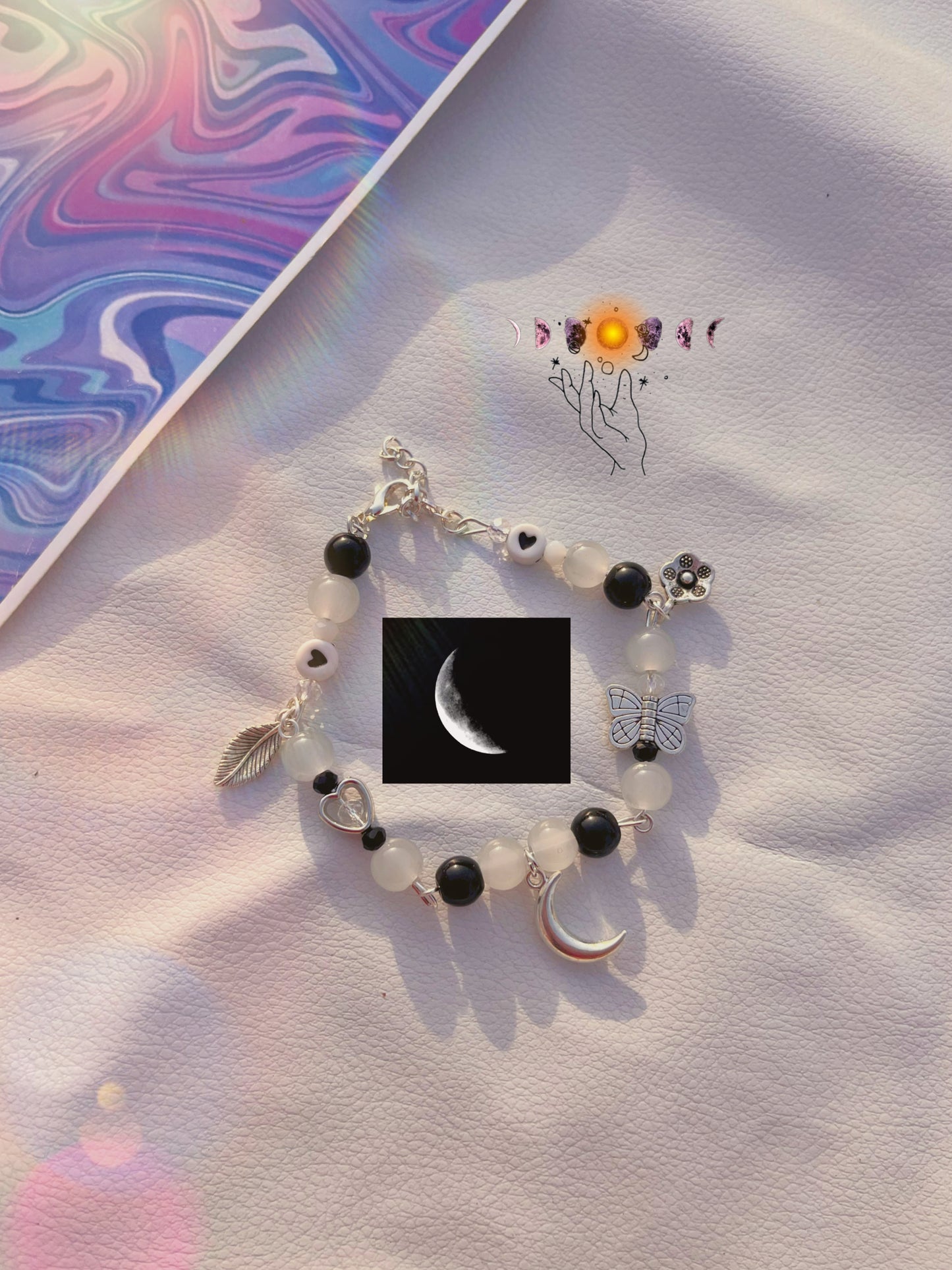 Moon theme couquette bracelet 🌙