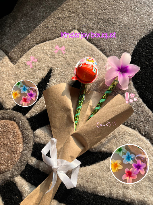 Pookie flower clawclip with kinderjoy bouquet 💐🎀🥰♥️(select flower claw color below)