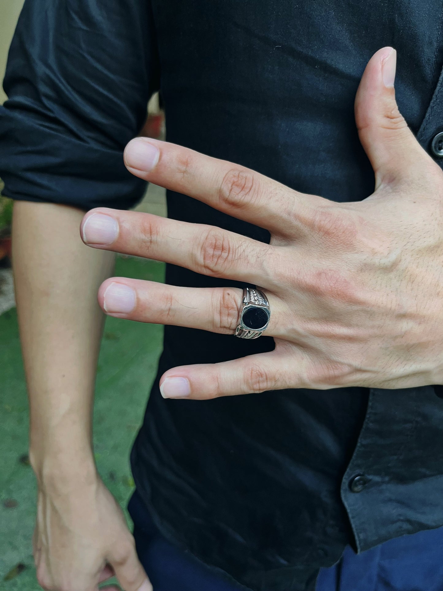 RYU black ring for guys➿◾️