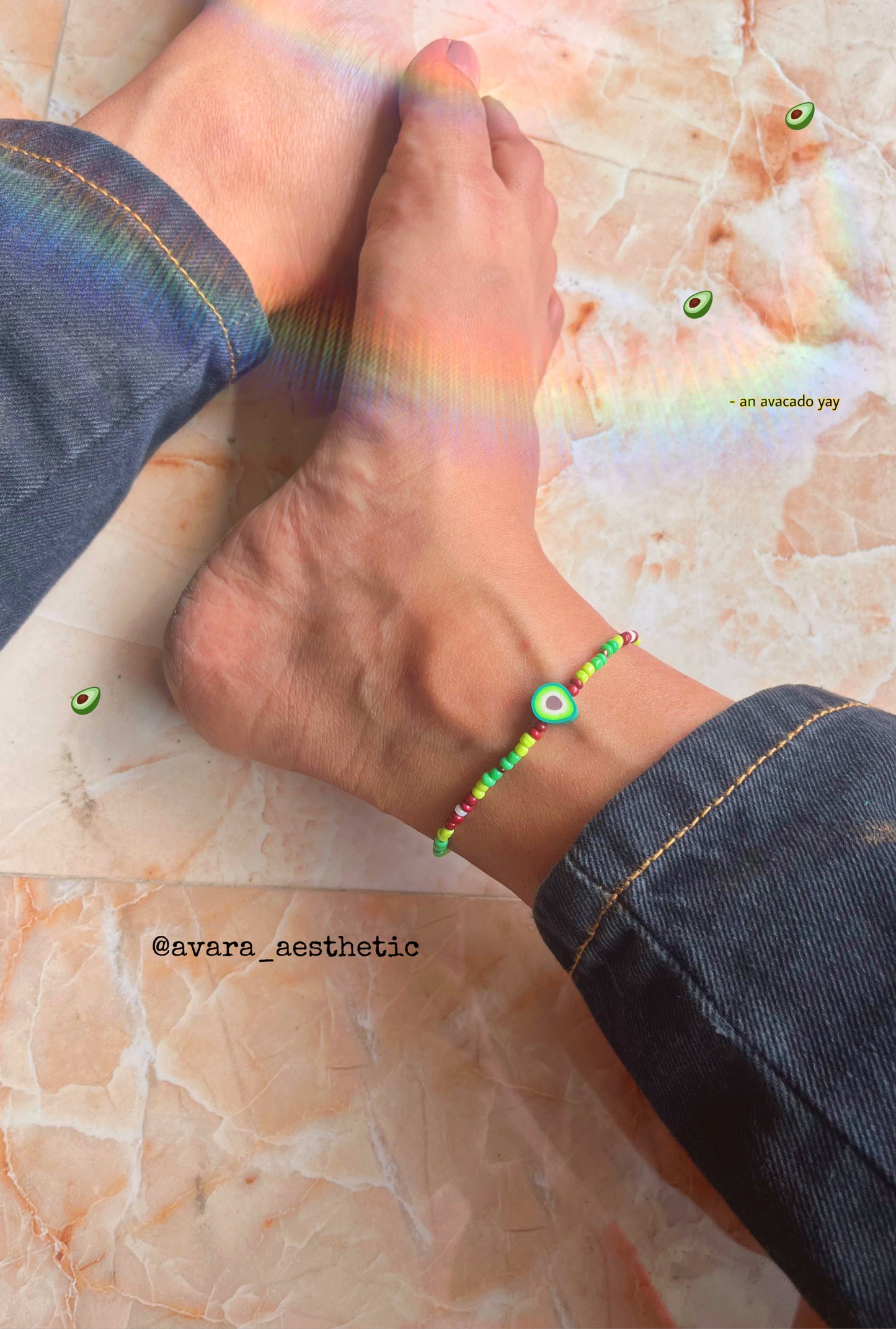 Avacado theme anklet🥑✨